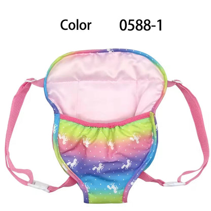 Dolls Out Going Carry Bag Backpack Strap Newborn Clothes Accessories Baby Doll Portable Toy Carrier Front Storage Birthday Gi