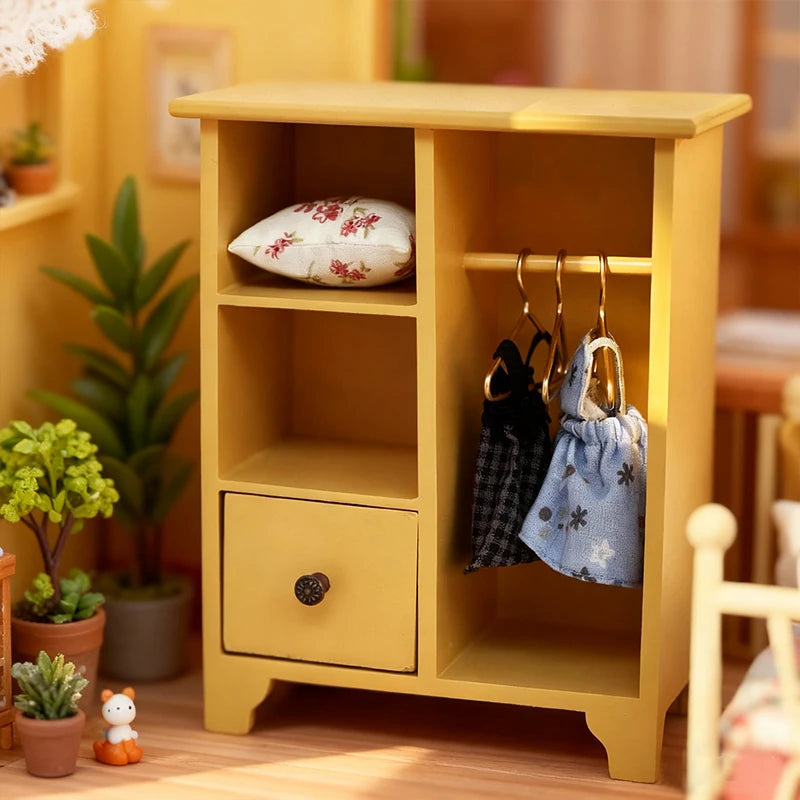 Miniature wooden wardrobes, dollhouse furniture accessories, and miniature scene decorations BJD/OB11 dollhouse home furnishi