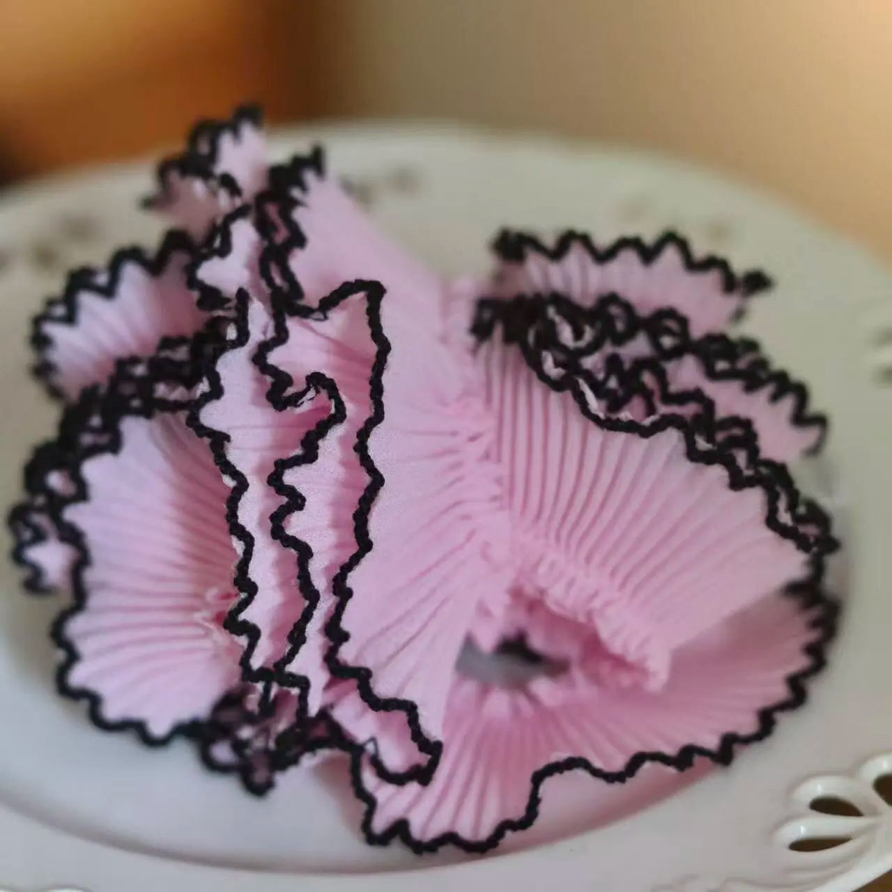 Colored 3cm Dog Teeth Collar Folded Lace for Dress Children's Clothing Skirt Collar Skirt Edge Garment Material Accessories X