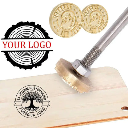 Leather Wood Custom LOGO Branding Brass Iron Heating Stamp Cake Private Customized Iron Seals Wedding Party Company LOGO DIY