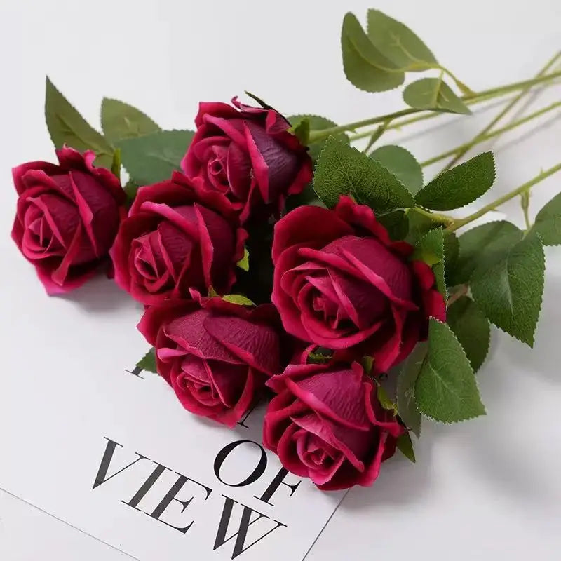 1/5/10/20pcs Roses Artificial Flowers Rose Flower Branch Artificial Red Roses Realistic Fake Rose for Wedding Home Decor - fl