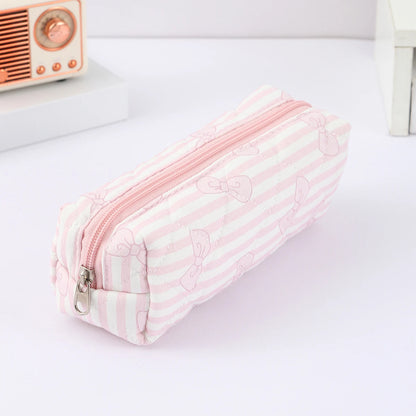 1 pc Beautiful bowknot single-layer pencil case, floral pattern design storage bag, a must-have for back to school season - 1