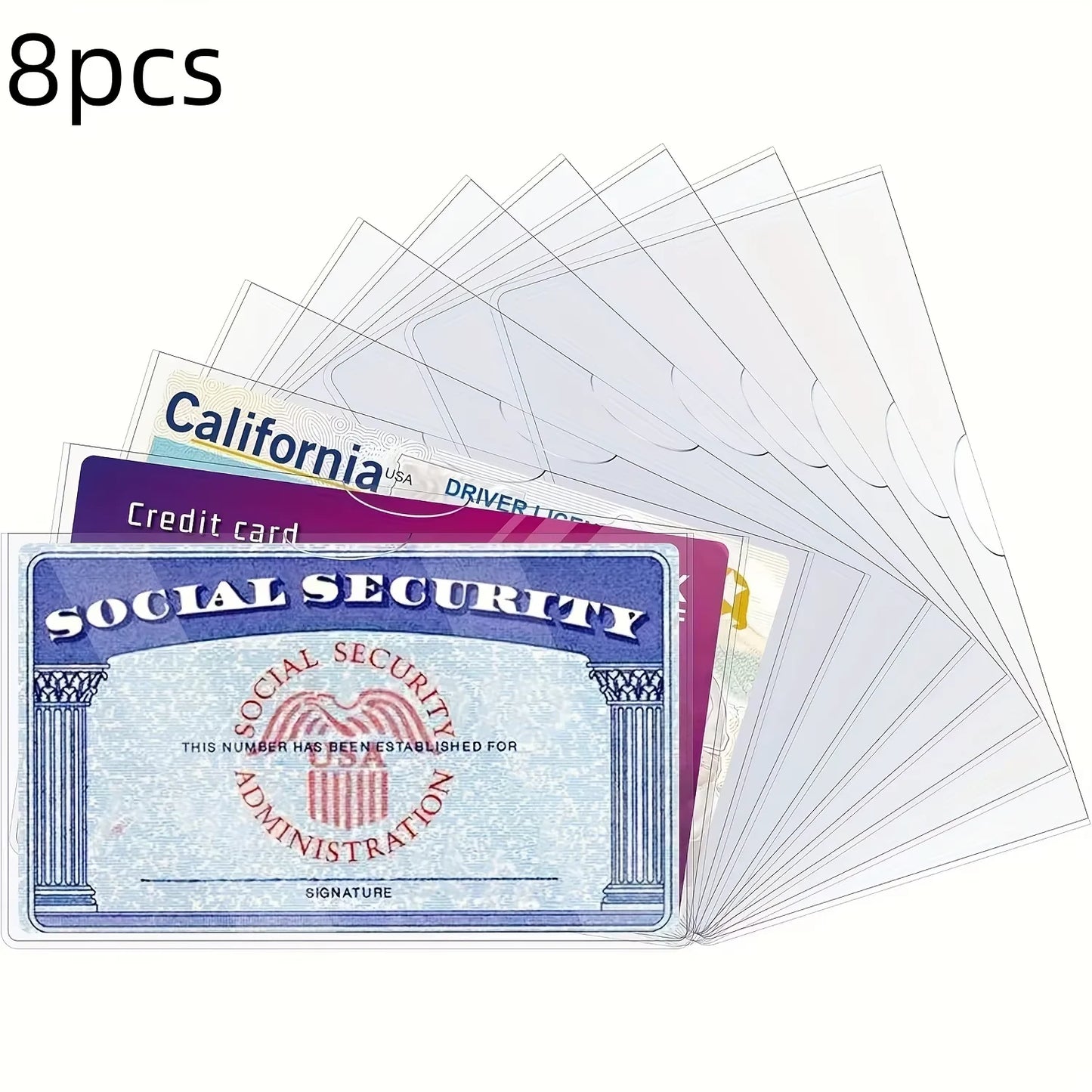 8/10/20PCS PVC Card Protective Cover, Card Holders Sleeves, Suitable For Social Security, Medical Insurance, and Credit Cards