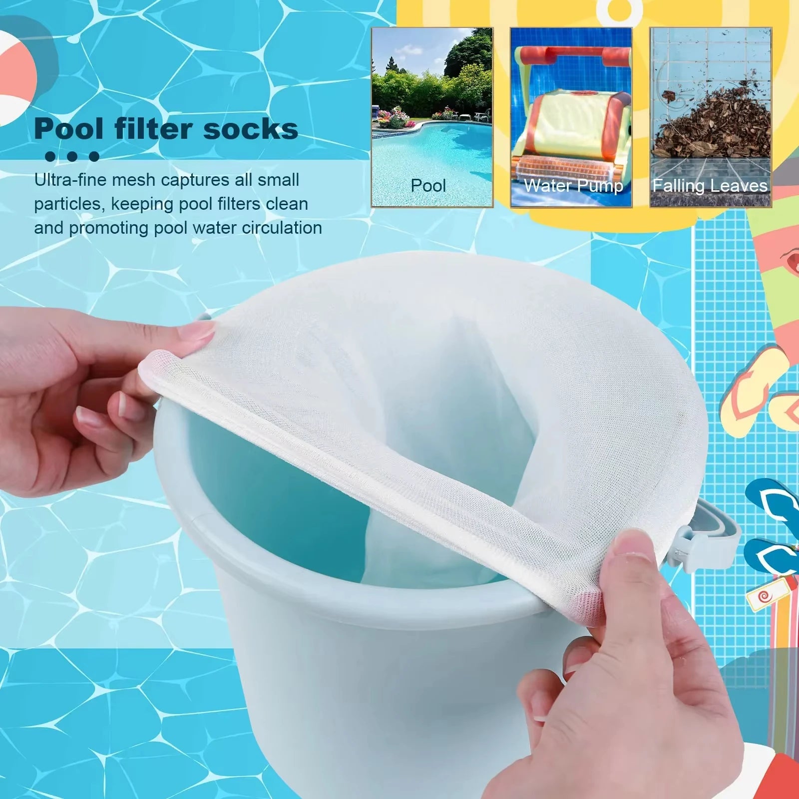 5-50Pcs Pool Skimmer Socks Filter Storage Nylon Swimming Pool Filter Socks For Basket Skimmer Pool Cleaning Filters