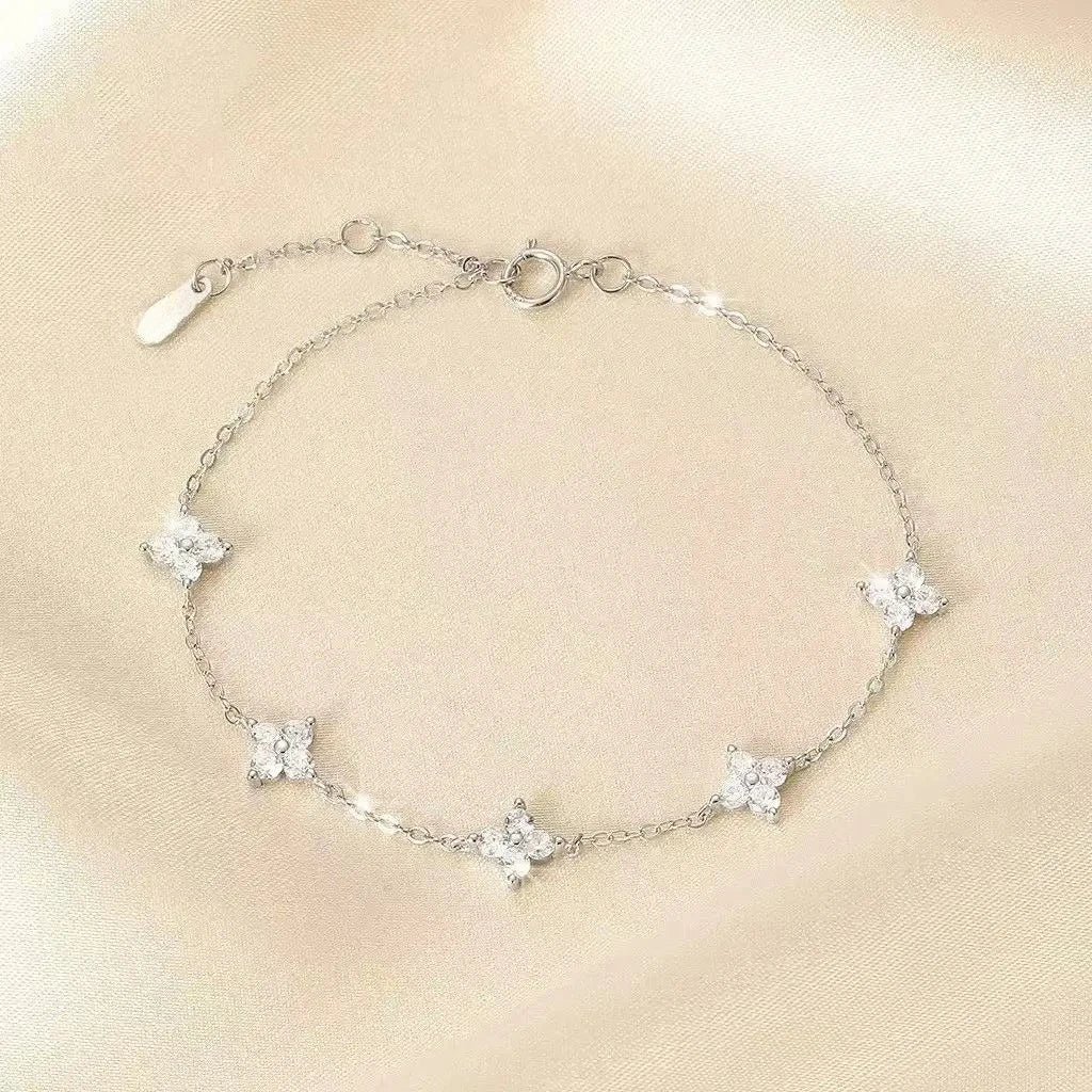 925 Sterling Silver Hollow Heart Bracelets For Women Girls Vintage Korean Design Double Layer Beads Bracelet Party Jewelry Gi