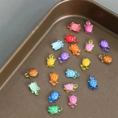 100Pcs Mini Resin Turtles Glow in The Night Turtle Miniatures Multi-Function Small Animals Figures for DIY Fairy Garden Decor
