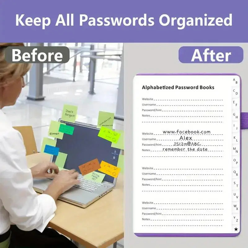 Password Keeper Journal - Organize & Store Passwords Alphabetically with College Ruled Pages, Perfect for Home & Office Organ