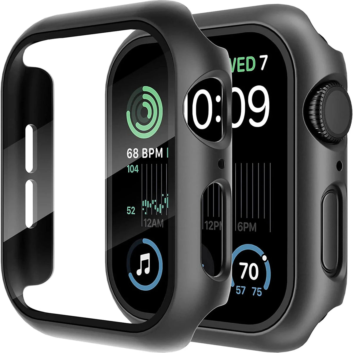 Tempered Glass+Cover For Apple Watch 11 10 9 8 7 46mm 42mm PC Bumper Screen Protector Case iWatch Series 7 6 5 4 SE3 44 40 45