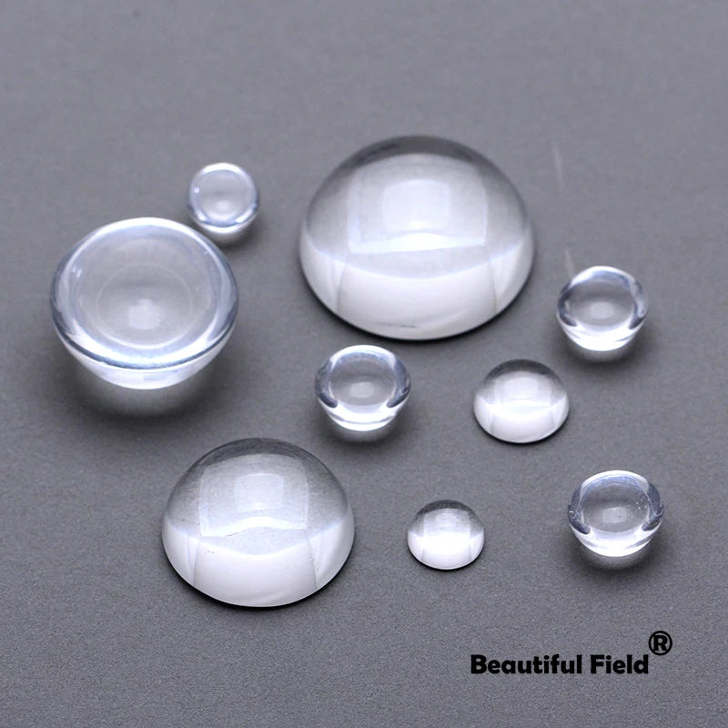 8-25mm Clear Glass Cabochons Blank Round Set DIY Jewelry Accessories Settings Stones Transparent Halfball Hemisphere