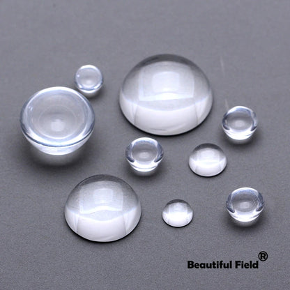 8-25mm Clear Glass Cabochons Blank Round Set DIY Jewelry Accessories Settings Stones Transparent Halfball Hemisphere