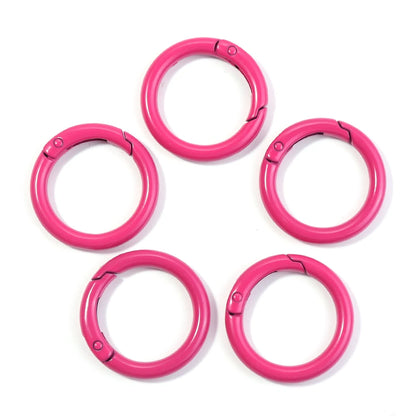 5-10pcs/lot Colorful Spring Clasps Openable Round Carabiner Keychain Bag Clips Hook Dog Chain Buckles Connector For DIY Jewel