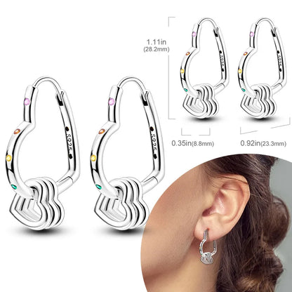 925 Sterling Silver Hoops Earrings Hypoallergenic Hoops Earrings With Zirconia Fashion Jewelry for Women Girls - KTE213