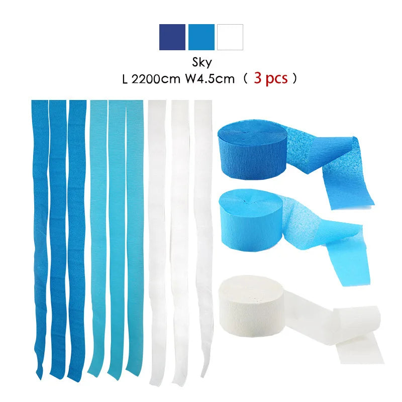 3pcs/set Rainbow Crepe Paper Streamers for Wedding Birthday Party Backdrop Decoration Colorful Paper Crepe Garland Ribbon Dec