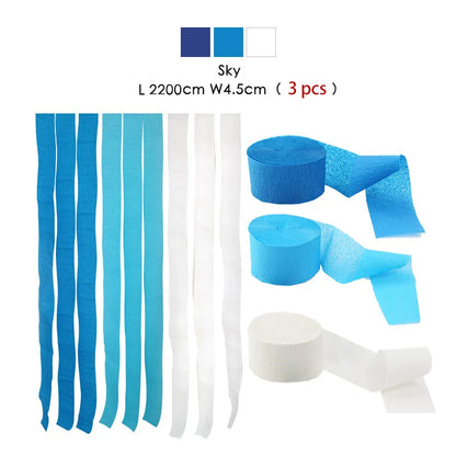 3pcs/set Rainbow Crepe Paper Streamers for Wedding Birthday Party Backdrop Decoration Colorful Paper Crepe Garland Ribbon Dec