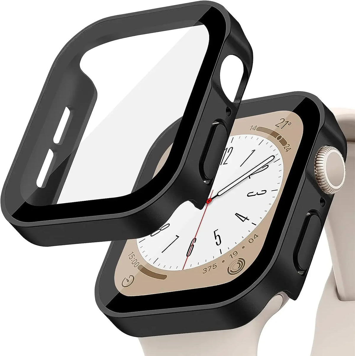 Tempered Glass+Cover For Apple Watch 11 10 9 8 7 46mm 42mm PC Bumper Screen Protector Case iWatch Series 7 6 5 4 SE3 44 40 45