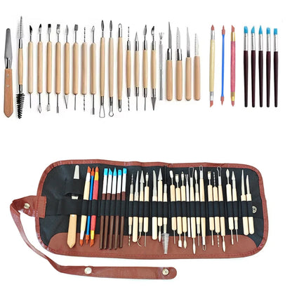 Pottery Clay Sculpting Tools Kit 8-61 Pcs/Set, Ceramic Wax Clays Carving Tools for Art Craft Pottery Sculpting Modeling Tool 