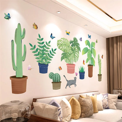 DIY Purple Lavender Living Room Wall Stickers Decor Self-adhesive Flowers Butterfly Wall Decals Mural Bedroom Home Decoration