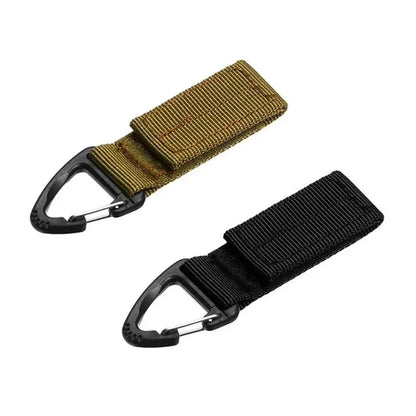 1/2/3Pcs Tactical Hanging Key Hook Clip Clamp Buckle Nylon Webbing Molle Belt Carabiner Outdoor Strap Climbing Accessories - 