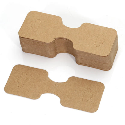 50pcs 9x3.5cm Foldable Kraft Paper Packing Cards for DIY Jewelry Display Holders Handmade Necklace Bracelet Retail Price Tags