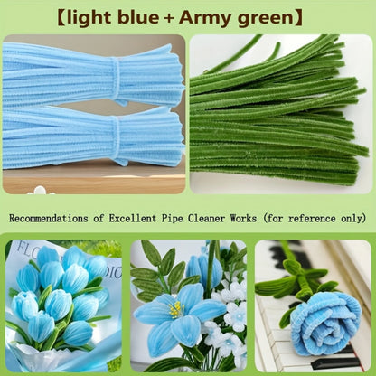 200 Pcs Pipe Cleaners Craft Supplies 2 Assortment Pastel Color Chenille Stems for Art and Craft Project Creative DIY Decorati