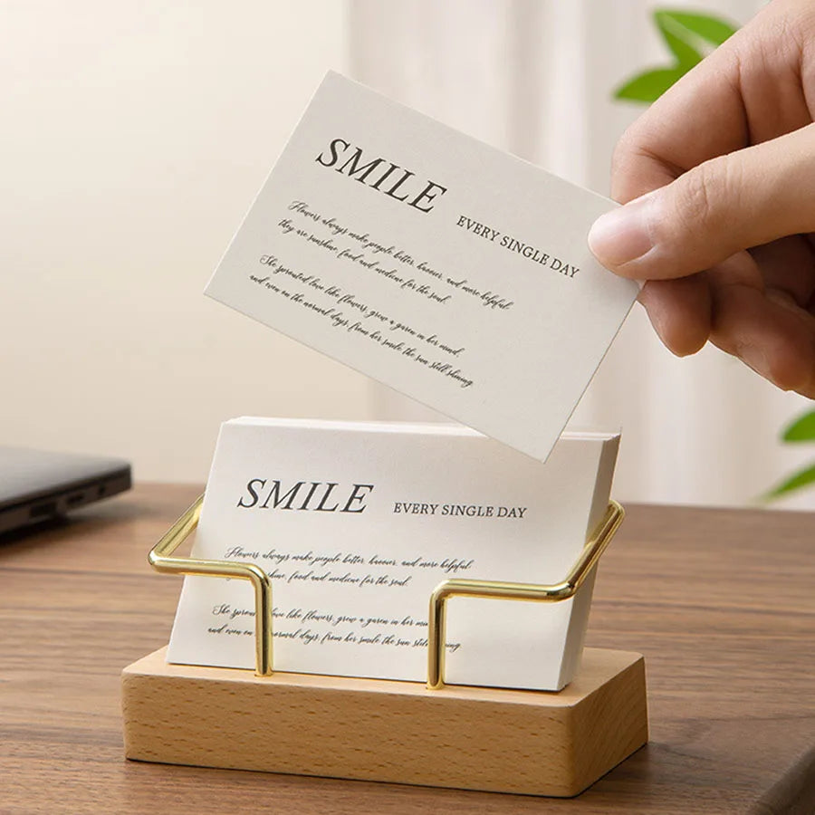 Business Card Holder Organizer Office Desk Display Stand Memo Counter Accessories Tabletop Shelf Home Wooden Card Holder Stor