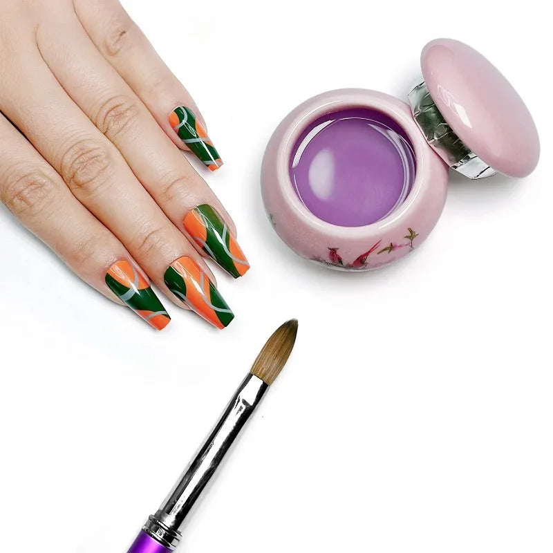 1Pc Ceramics Nail Cup with Lid Acrylic Liquid Powder Ceramic Cup Nail Art Acrylic Liquid Powder Porcelain Dappen Dish Contain
