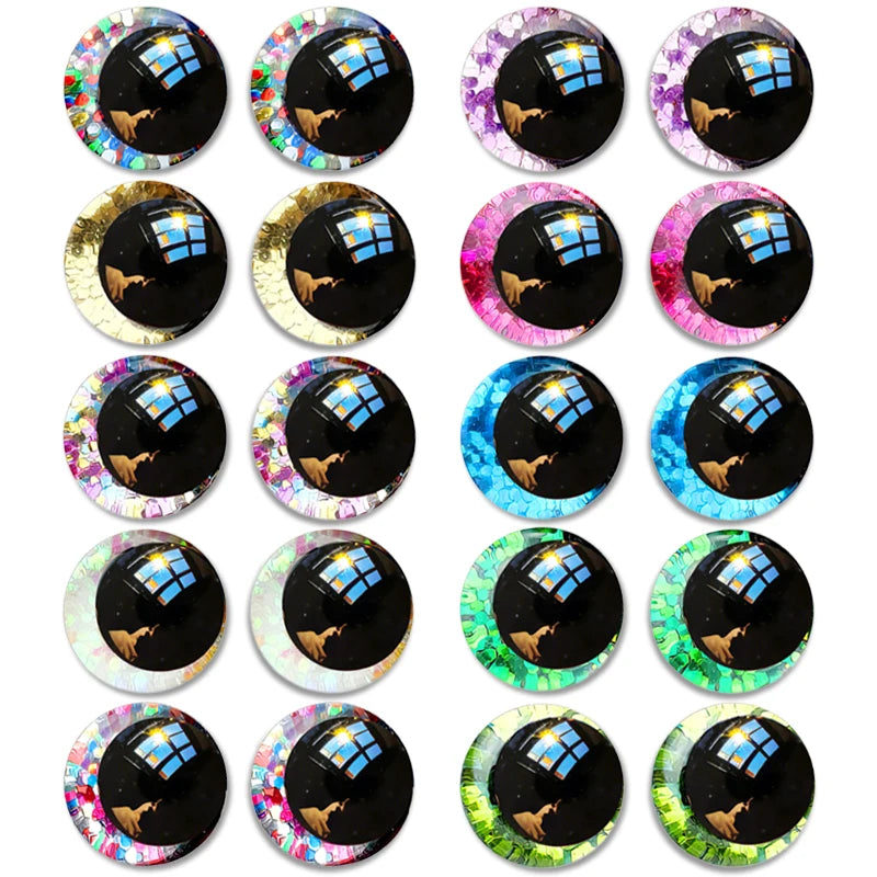 20 unique "eye" toys, available in 14-20mm sizes, 3D cartoon-shaped flashing eyes, safe type of eyes for DIY crafting.