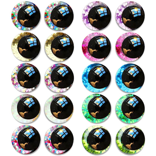 20 unique "eye" toys, available in 14-20mm sizes, 3D cartoon-shaped flashing eyes, safe type of eyes for DIY crafting.