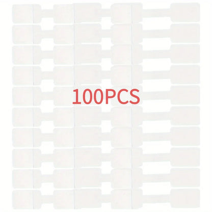 100pcs White Cable Labels - Self-Adhesive Writable Cord Tags for Office/School Organization, Easy Cable Management