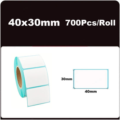 700pcs/Roll 40*20/40*30/50*30mm Print Supplies Thermal Label Sticker Paper Waterproof Supermarket Price Blank Label Direct Pr