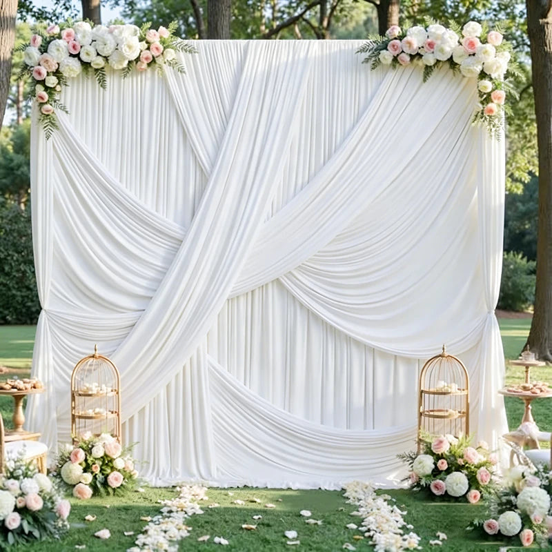1Pcs Wrinkle Free Backdrop Curtain for Wedding Bridal Baby Shower Photo Stage Background Drapes Fabric Birthday Party Decorat