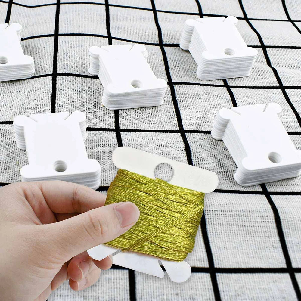 50/100Pcs Plastic Floss Bobbins Set Embroidery Floss Organizer Bobbin Winder Craft DIY Sewing Storage Thread Organizer Holder