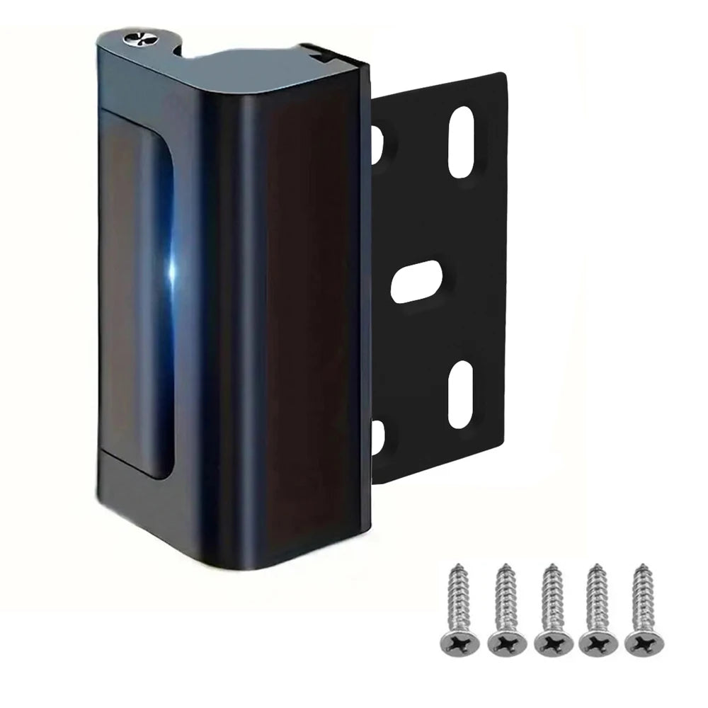 New Home Security Door Lock Aluminum Alloy Anti-theft Door Lock Childproof Door Reinforcement Lock with 3 Inch Stop - Black