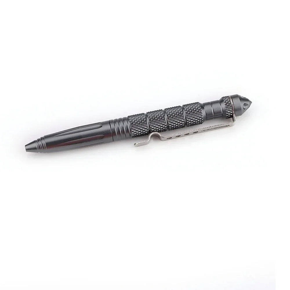 Military Tactical Pen Multifunction Aluminum AlloyOutdoor Camping Security Survival Tools Emergency Glass Breaker Pen - Grey