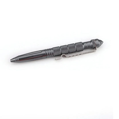 Military Tactical Pen Multifunction Aluminum AlloyOutdoor Camping Security Survival Tools Emergency Glass Breaker Pen - Grey