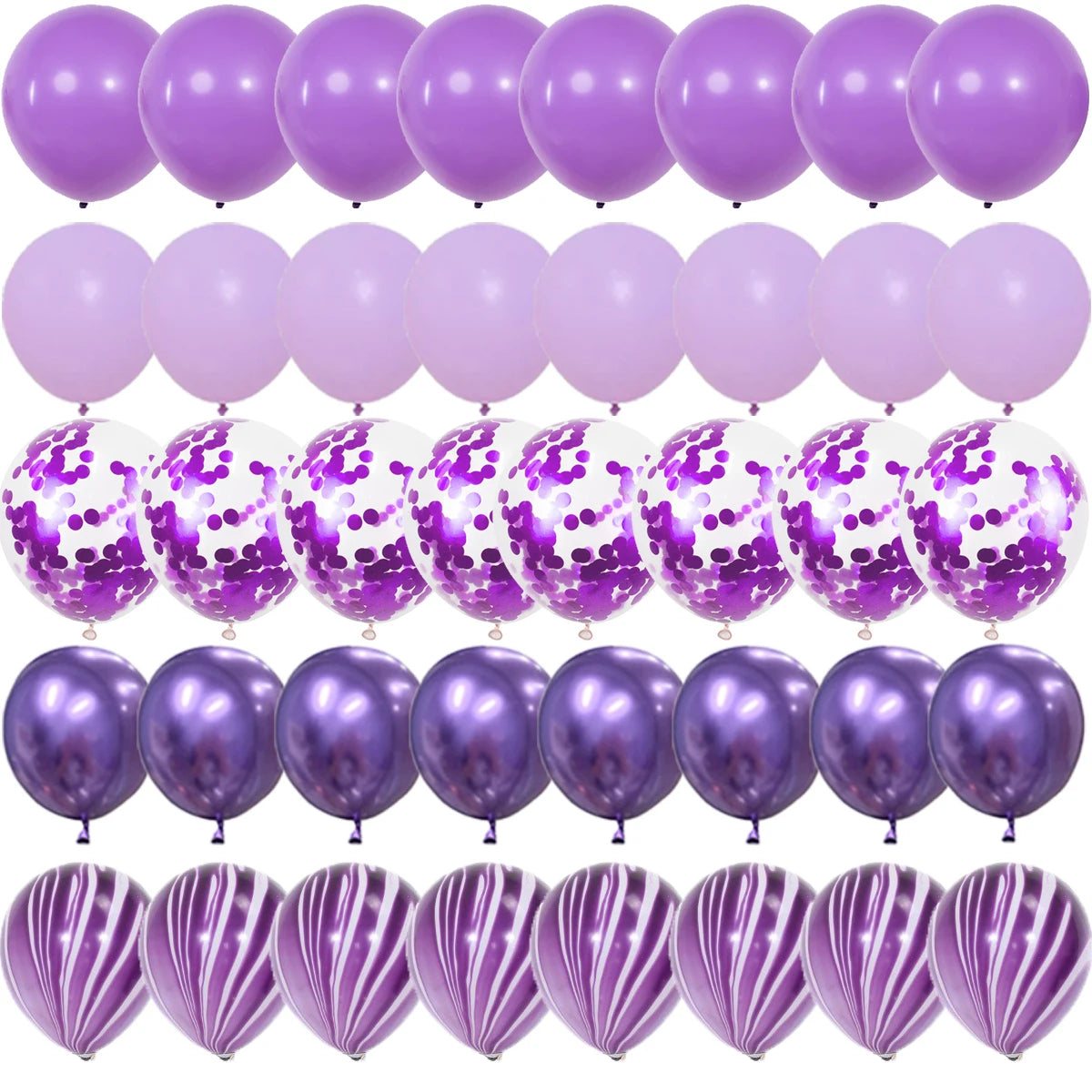Purple Metal Latex Confetti Balloons Wedding Decoration Matte Globos New Year Birthday Party Decorations Baby Shower Supplies
