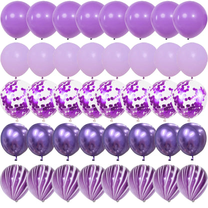 Purple Metal Latex Confetti Balloons Wedding Decoration Matte Globos New Year Birthday Party Decorations Baby Shower Supplies
