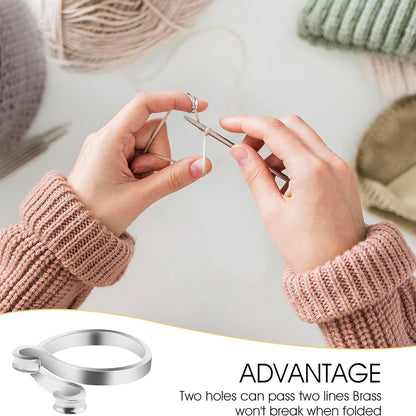 2pcs Adjustable Knitting Crochet Loop Ring Knittied Yarn Guide Finger Faster Holder Thimble Crocheters Thread Ring Sewing Too