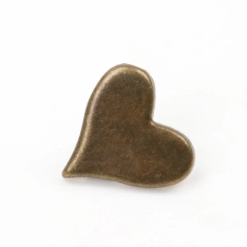 Bronze Heart Brads Scrapbooking Embellishment Fastener Brads Metal Crafts For Shoes Decoration 50PCs 11x10mm CP1514
