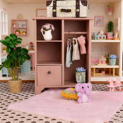 Miniature wooden wardrobes, dollhouse furniture accessories, and miniature scene decorations BJD/OB11 dollhouse home furnishi