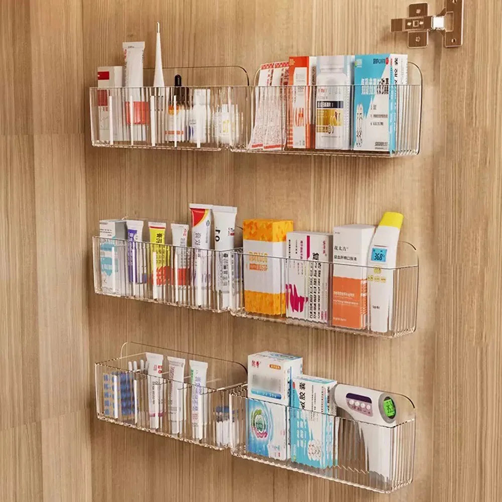 1 Piece - Multi Functional Wall Mounted Storage Box - Suitable for Storing Daily Medicines, Cosmetics, Lipstick, Etc