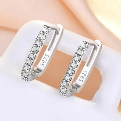 Original designer 925 Sterling Silver Elegant Crystal Jewelry Fashion Zircon Circle Hoop Earrings for Woman Wedding Party Gif