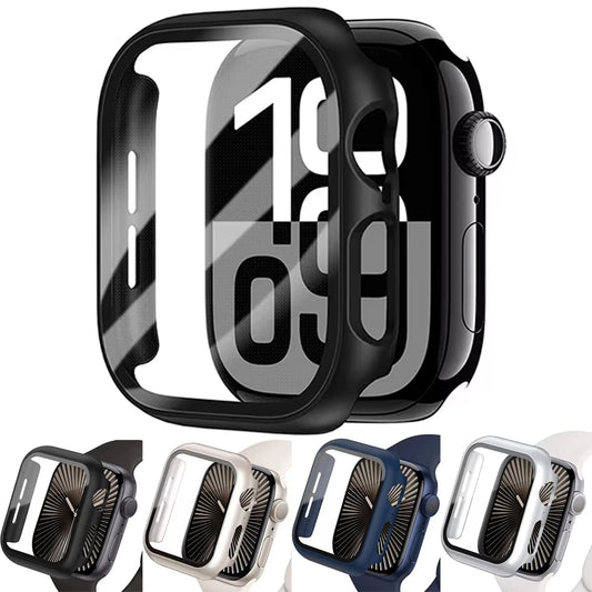 Tempered Glass+Case For Apple Watch 11 10 46mm 42mm Ultra 4 3 49mm Screen Protector Cover iWatch 9 8 7 6 SE 45mm 41mm 44mm Sh