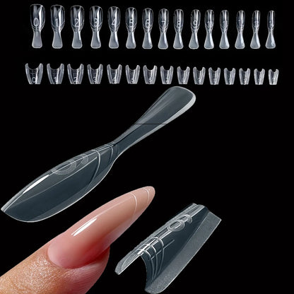 240 Pieces of Dual-Form Nail Forms - Nail Molds, Can Quickly Extend Nails, No Paper Forms Needed, 15 Sizes of Plastic Forms, 