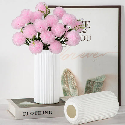 Nordic Plastic Small Vase for Tabletop Home Flower Living Room Decor Decoration Table Ornaments Circle Flower Arrangement Vas