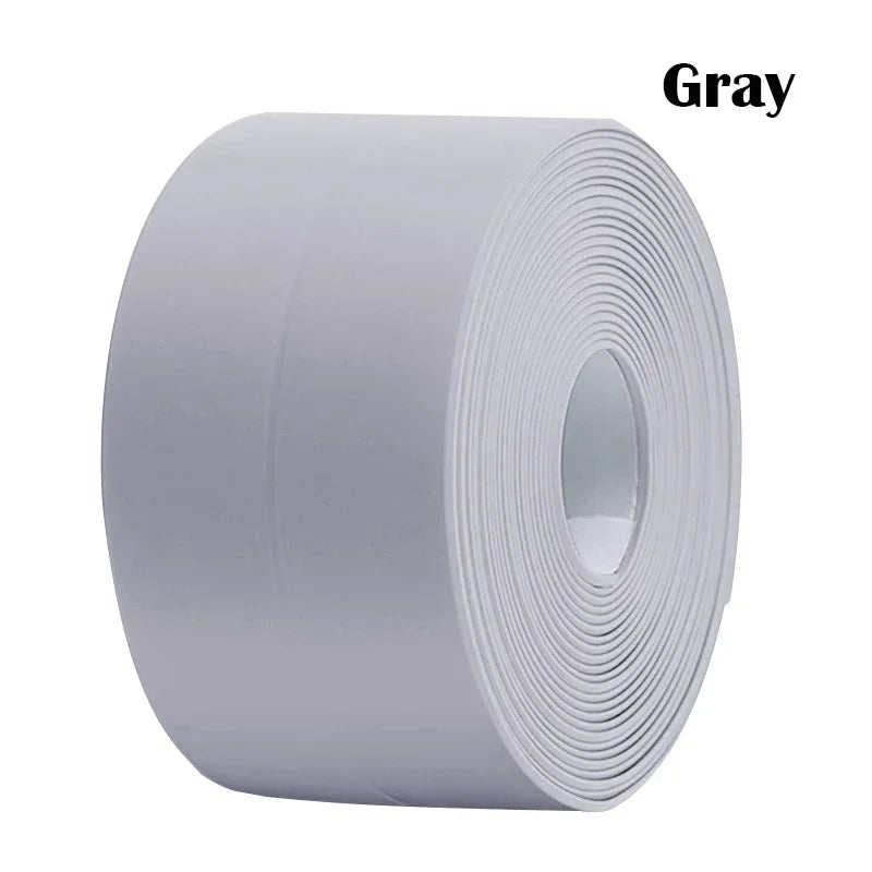 1/2/3.2M Self-adhesive Sealing Tape PVC Oil-Proof Kitchen Sink Edge Caulk Tape Waterproof Bathroom Toilet Corner Wall Sticker