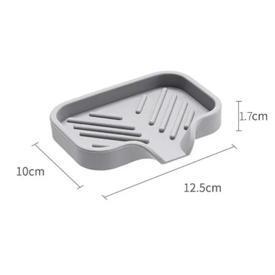 Sink Silicone Tray With Drain Soap Sponge Storage Holder Countertop Sink Scrubber Brush Soap Storage Rack Kitchen Organizer -