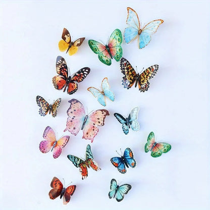 36pcs Lifelike Butterfly Decorations Set - Watercolor Wings, Easy To Hang for Wedding, Party, Photo Booth Props