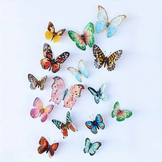 36pcs Lifelike Butterfly Decorations Set - Watercolor Wings, Easy To Hang for Wedding, Party, Photo Booth Props