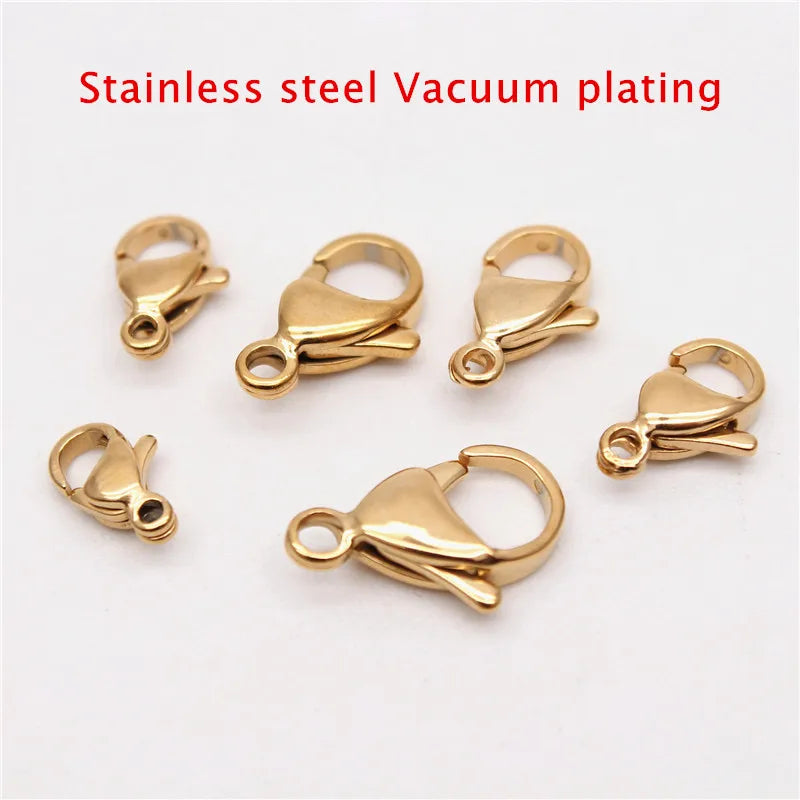 30-50Pcs 304 Stainless Steel Lobster Clasps Claw Clasps For Bracelet Necklace Chain Diy Jewelry Making Findings 9-15mm